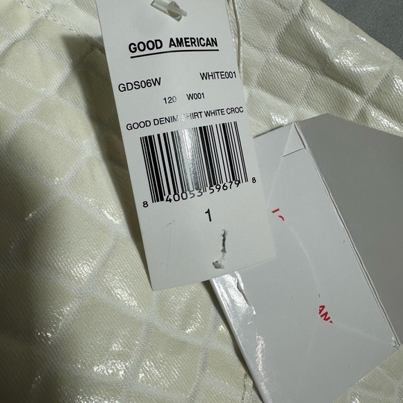 Good American Ivory Croc-Embossed Shirt - Picture 4 of 7